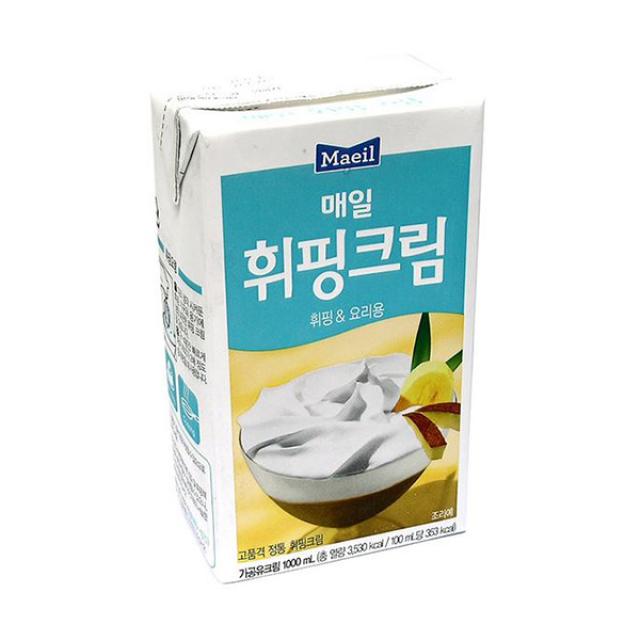 자체브랜드 매일 휘핑크림 38% 1000ml (무가당 동물성 휘핑크림), ★★★아이스박스 추가선택!★★★