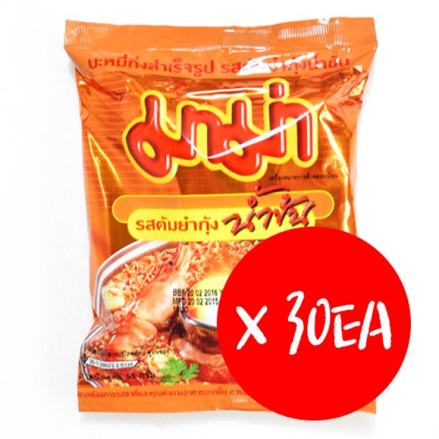 태국라면 마마 인스턴트 누들쉬림크리미 톰윤플레이버 55gx30ea 1박스 mama tomyum Ramen, 30개