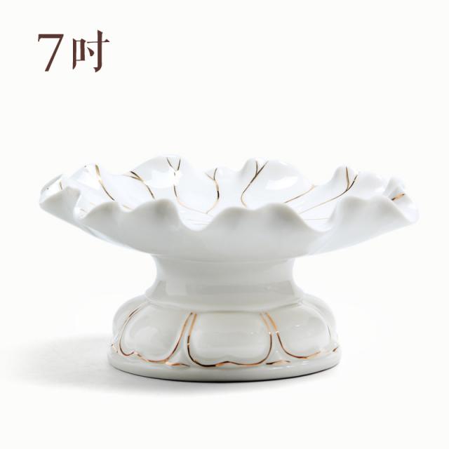 와이유 불상소품 본기불교용품 덕화도자기연화공여반불전 과일반공반공품접시불기구장식품, 고련 공판 금형 7인치