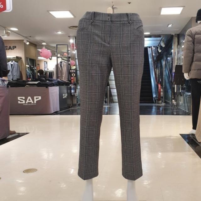 올포유 여성 변형 벨트고리 체크 부츠컷 비즈 바지ALPTK1211 190