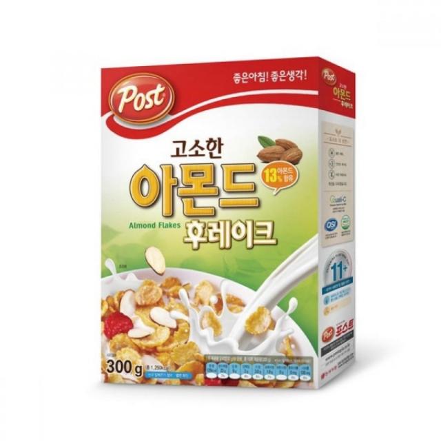 포스트 고소한 아몬드 후레이크 시리얼, 300g, 2개