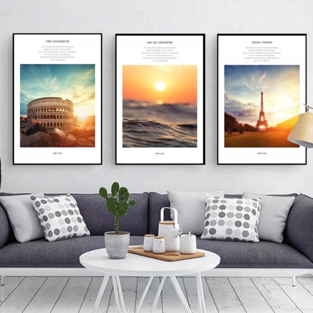 벽화 장식그림 객실 거실 인테리어 그림 세트 41호 Rxc8i4, 블랙액자(海)