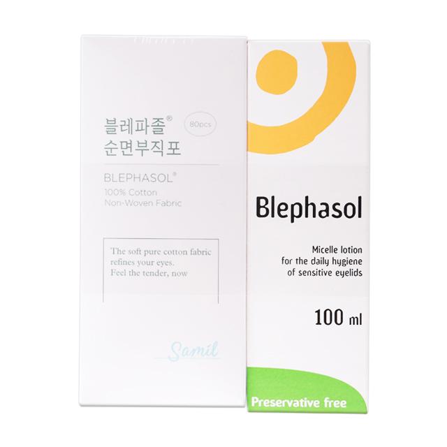 삼일제약 블레파졸 100ml + 순면부직포 80pcs, 1세트