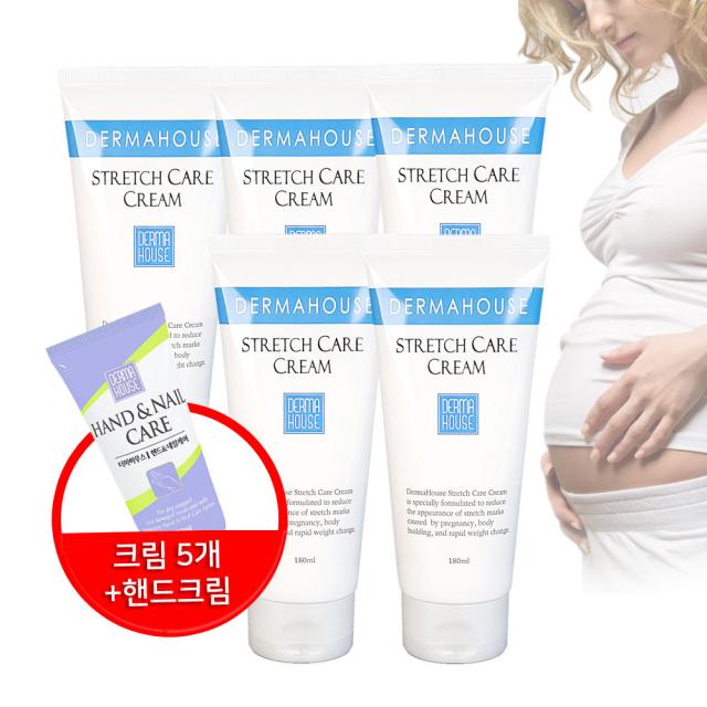 더마하우스 스트레치 케어 크림 5개+핸드크림 산전 산후 임산부 청소년기 일반인 1세트