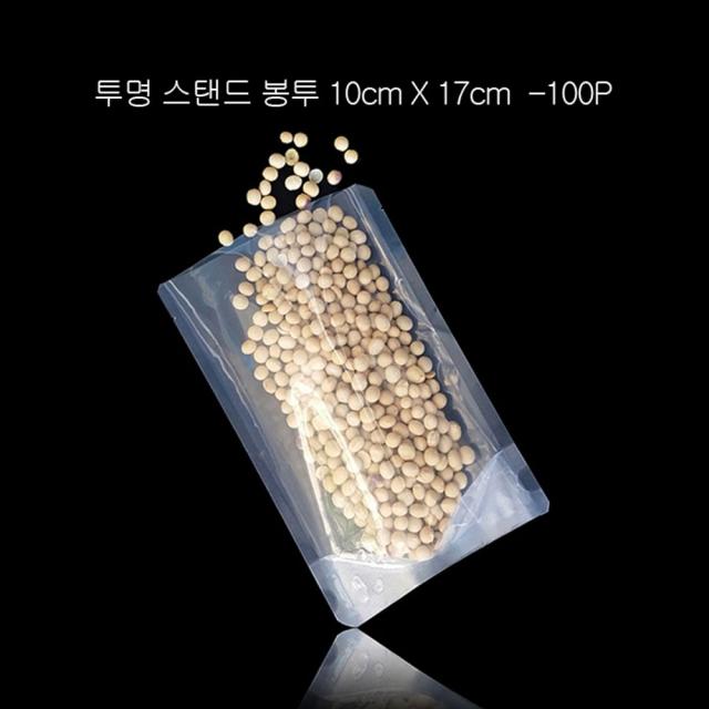 [스페란지아]+PET 무지 투명 스텐드형 봉투 10X17cm 밑지3cm 100매36612693+[JS!], 스페란자 10X17cm 밑지3cm 밑면6cm