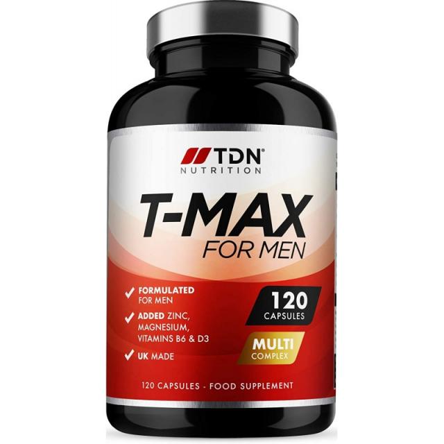 남성용 T-MAX-120 T- 부스터 캡슐-영국 산 프리미엄 보조제-성분이 남성의 테스토스테론 수치 및 피로 감