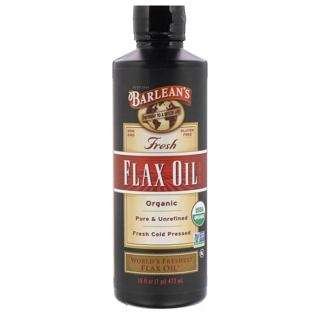 Barleans 발린스 유기농 프레시 아마씨 유 오일 473ml Organic Fresh Flax Oil 16 oz, 1개