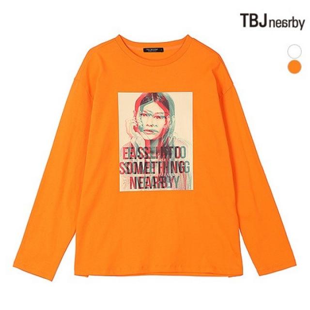 TBJ 티비제이-초특가전-[최초 40% 판매] 여성 싱글 전사프린트 티셔츠 여자 봄 가을 얇은 긴팔 [잔여수량 초특가할인