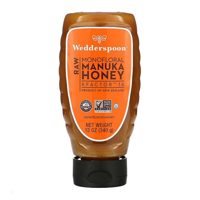 Wedderspoon Raw Monofloral Manuka Honey 웨더스푼 로우 단일화 마누카꿀 KFactor16 12oz(340g) 1개