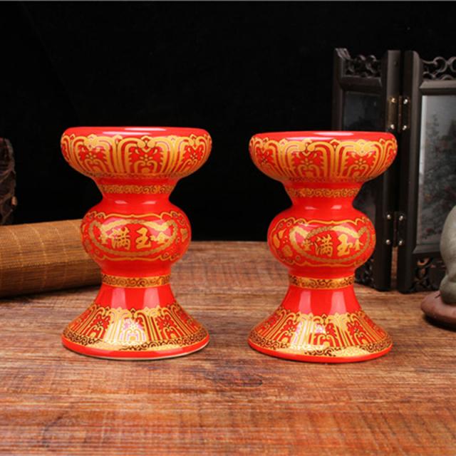 해외 불교용품 불교촛대 촛대 불불교용품 도자기기름등좌불촉대촛불대좌불등가정용-48305, 단일옵션, 03.여자가 한 쌍을 담당하다