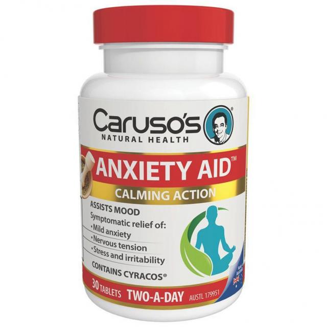 Carusos Natural Health Anxiety Aid 30 Tablets, 1개