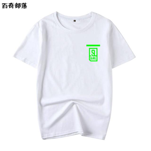 청춘 네가 있다 2쉬자치 공설아 같은스타일 티셔츠 핑크 레이스 응원함 반팔 기사 뭉치 훈련복 상의 반팔티셔츠