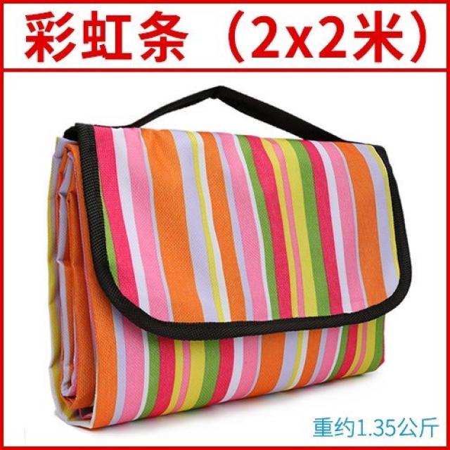 망홍 동형 텐트 좌중가후 소풍 천 옥스포드지 매트 방습 초경량 방수지 포 아웃, 무지개 색상 줄2x2m3J1