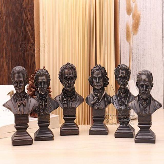 Mozart 수지 조각 예술 흉상 동상 그림 현대 예술 거실 공예 장식 살롱 동상 장식 AC50DX, 06 Style-6pcs