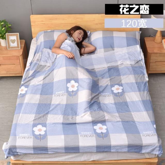 여행용 침대칸 더러운 침낭 두툼 방진 시트 밀착 이불커버 스킨 휴대용 단인소 신선, 꽃연애 120와이드 J34