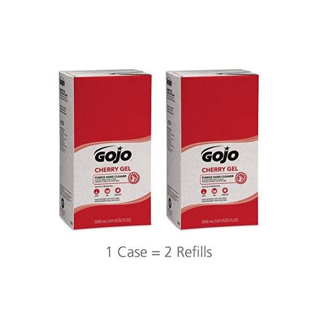 GOJO Cherry Gel Pumice Hand Cleaner Fragrance 5000 mL Heavy Duty Cleaner Refill for PRO TDX Dispenser (Pack of 2) - 7590-02, One Size, One Color