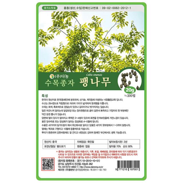 자귀나무씨앗 20g - 씨 씨앗 합환수 합혼수 야합수 유정수 소쌀나무 조경수 정원수 수목종자 나무씨앗 나무씨 수목씨앗 수목씨 나무, 09_다농_팽나무(20g)