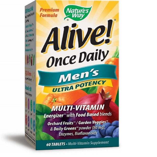 Nature's Way Alive! Once Daily Men's Multivitamin 얼라이브 포맨 원스데일리 60정 x 3병, 1개