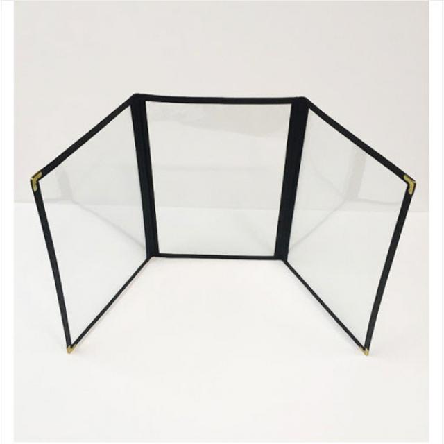 을지메뉴 고급 메뉴판 2단 3단 투명메뉴판 1개 투명메뉴판 블랙 6page 병풍형 