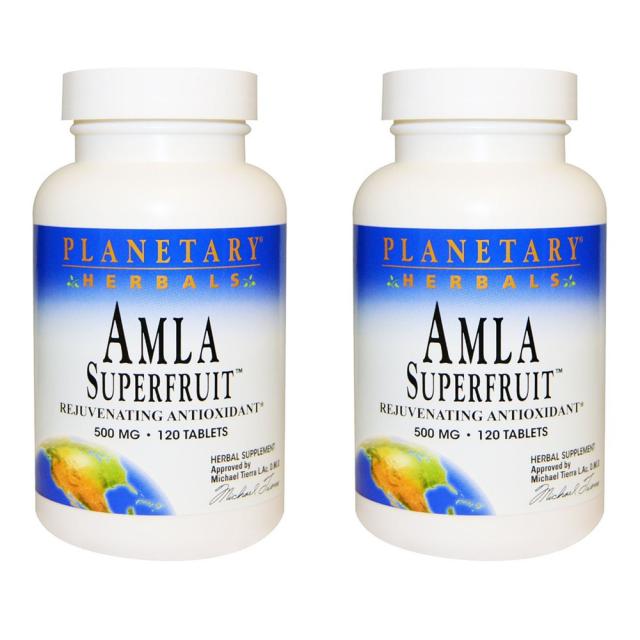 Planetary 암라 수퍼프룻 안티옥시던트 500mg Amla Superfruit Rejuvenating 500 mg, 120정, 2개