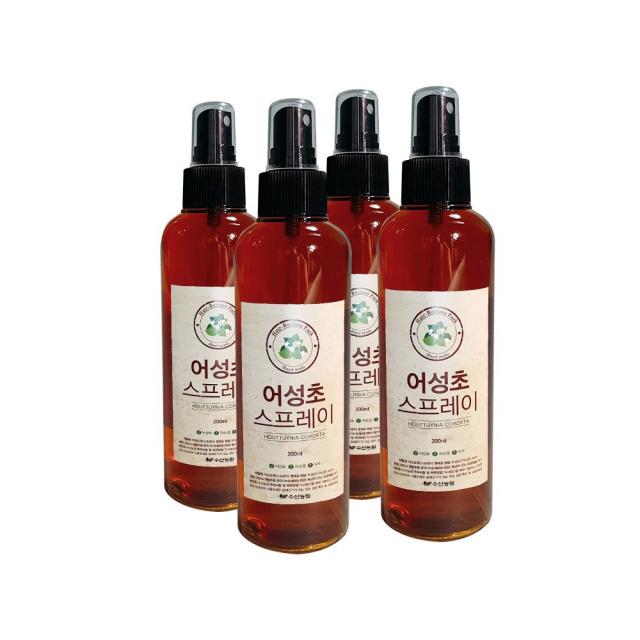 수산농원 어성초 두피팩 스프레이 200ml 4개 자소엽 녹차