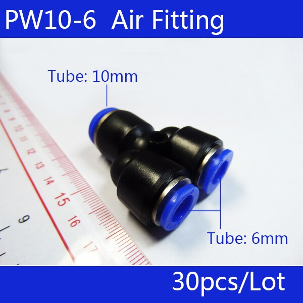 도매 30PCS PW10 6 불균등 공압 공기 튜브 피팅 커넥터를 감소 I.D 하나 10mm 두 6mm|connector automotive|fitting shoe, 1개, 단일