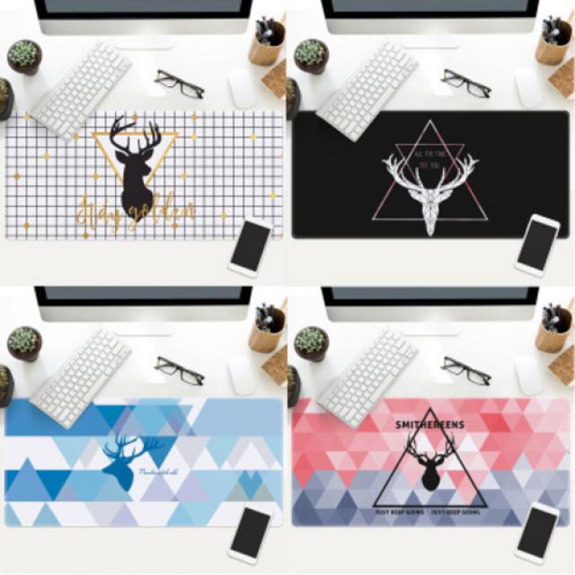 마우스 장패드 노르딕 심플 워터프루프 마우스패드 게임 책상노트 미끄럼 방지 테이블매트 오버록으로 두툼, 02 400x900mm, 01 새 마우스패드 기하급수적