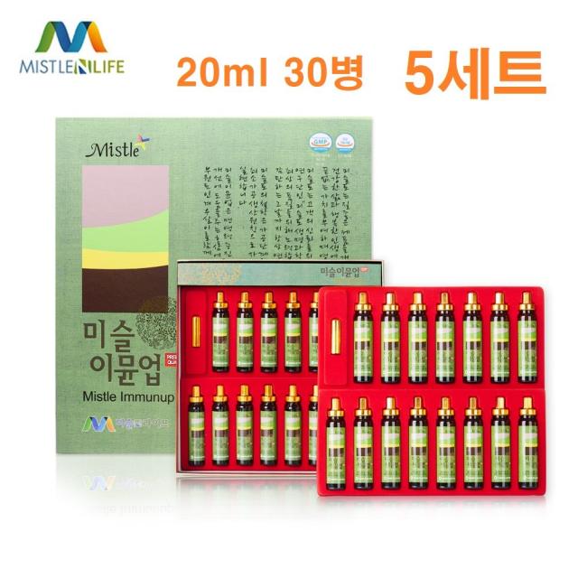 미슬앤라이프 미슬토 이뮨 겨우살이 6년근 홍삼농축액 진세노사이드 타우린 비타민b군 면역력 피로 혈행 기억력 20ml 30병, 5세트