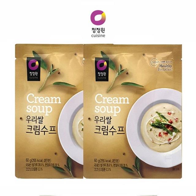 바쁜아침 간단히!! 청정원 우리쌀 크림수프60g 스프 간편조리 즉석식품 고소한 맛, 2개