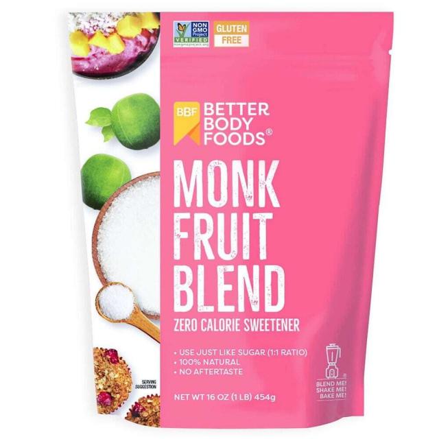 BetterBody Foods 베터바디 푸드 나한과 몽크 프룻 블렌드 454g Monk Fruit Blend Zero Calorie Sweetener 1 LB, 1팩