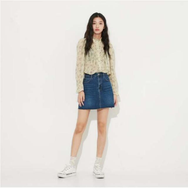 [현대백화점]LAP[랩] (AL1DS260) 밑단 데끼컷 미니 데님 스커트