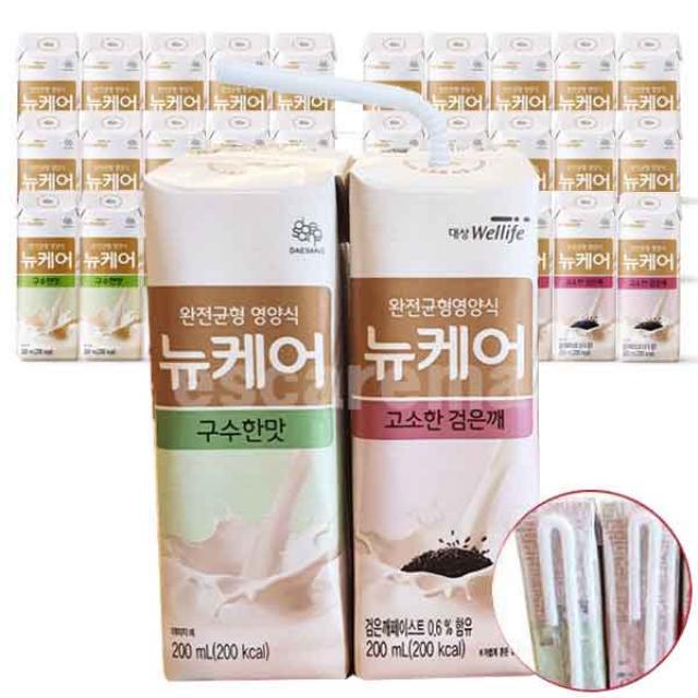 대상웰라이프 뉴케어 두가지 맛 혼합 (구수한맛+고소한검은깨맛) 200ml 30개