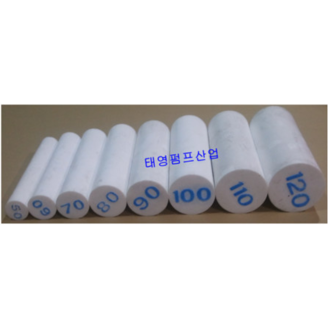 테프론환봉 80x2000mm (PTFE RAM ROD) 불소수지내열성 내한성 내약품성 저마찰특성 비점착성 전기적성질 화학공업 반도에체산업 내용재성 밸브콕이음새 베어링색도관