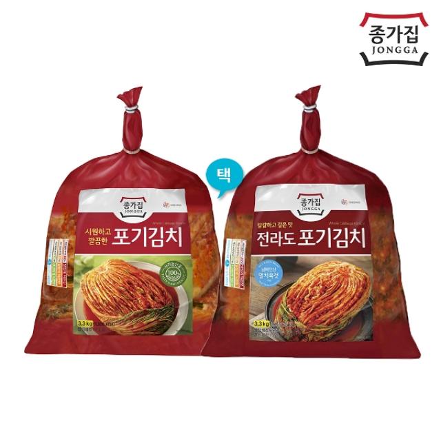 종가집 포기김치 중부식/전라도식 3.3kg 골라담기, 중부식 시원깔끔 포기김치 3.3kg