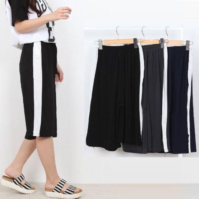 여자 베이직 여름 배색 7부 통바지 팬츠 밴딩 패션 여자바지 데님팬츠 청바지 스키니진 루즈핏 일자핏 스키니핏 연청 진청 슬랙스 부츠컷 슬림 배기 치마바지 배기바지 면바지 나팔바