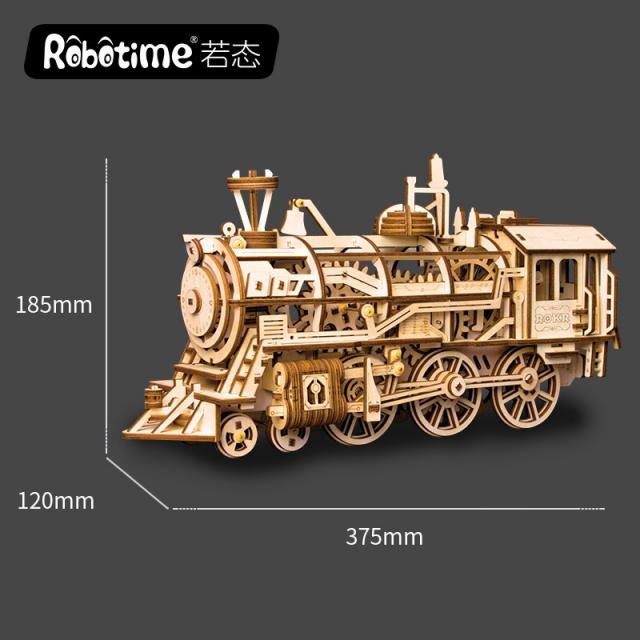 로보타임 Robotime 우드조립 메카니컬 기어 비행선 3D 입체퍼즐 키덜드 친구선물, LK701 기관차, 입체퍼즐개