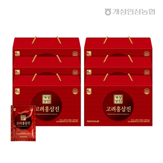 [개성상인] 고려홍삼진 50ml 30포 x 6박스 (총 180포), 6개