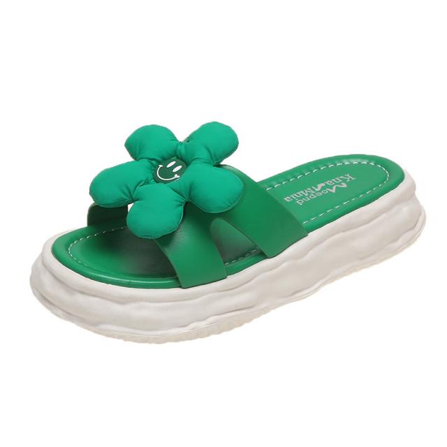 두꺼운 꽃 슬리퍼 여성 외 신다 2022 여름 선녀풍 평저 캐주얼 시원 슬리퍼 도매