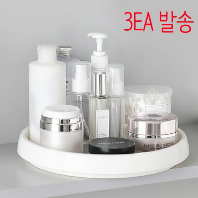 다용도 회전 트레이 3P 선반 수납 정리대 양념통 싱크대 화장대 욕실장 정리 25센티, 단품