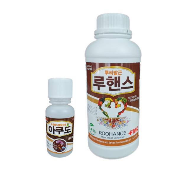 FMC 코리아 아쿠도 50ml 루핸스 1000ml 각각 선택하세요/토양 미생물 제 개량제 뿌리 발근제 촉진제 고추 오이 호박 양파 탄저병 전착제 약 루헨스