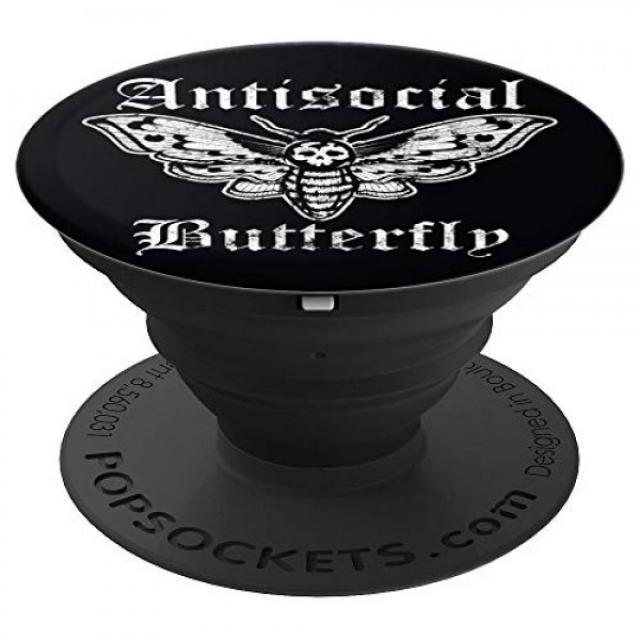 재미있는 반사회적 나비 내성적 인 시달렸다 디자인의 휴대폰과 태블릿 용 PopSockets 그립과 스탠드, 단일상품, 단일상품