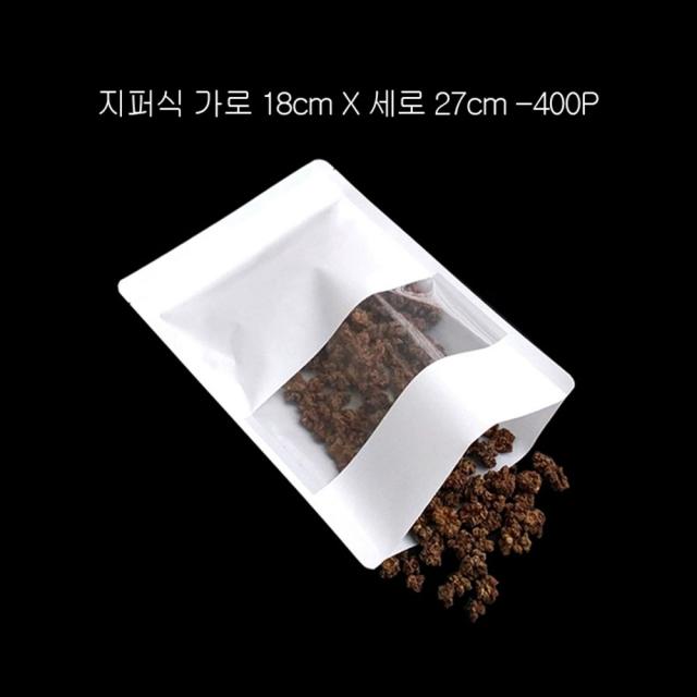 ksw82360 고급형 화이트 투명 지퍼식 진열 봉투 18X27cm tz932 400매, 1