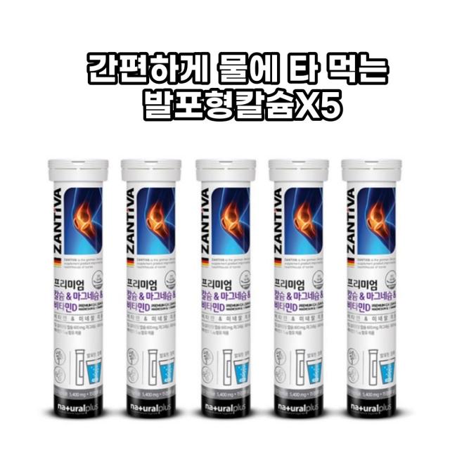 독일 발포캴슘 마그네슘 비타민디 X 5통 하루 찬물에 30초면 충분 관절 연골 골절영양제 청소년칼슘제 뼈에좋은식품 임산부칼슘제, 5개, 5400mg x15정