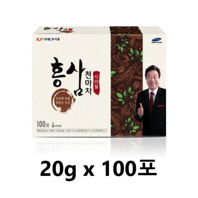 사랑주는쇼핑몰 KY식품 시리얼 홍삼 천마차 20g x 100포[무료배송], 100포