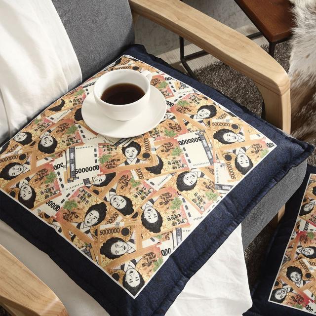 올뎃홈 방석 4종 돈방석 식당용 사무실용 회사용 다용도방석 집들이선물 방석솜포함, 01.돈방석(솜포함)-블루