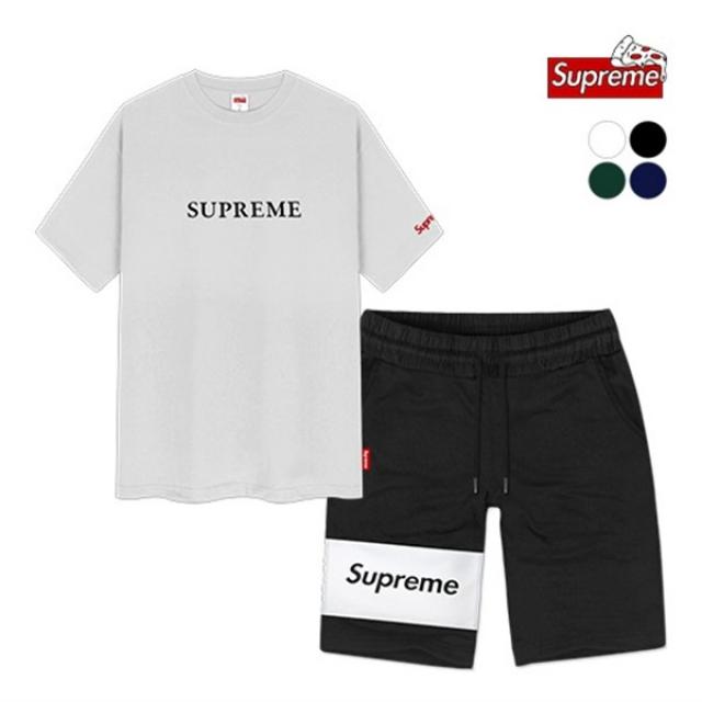 Supreme 슈프림정품 심플 화이트배색 트레이닝 세트