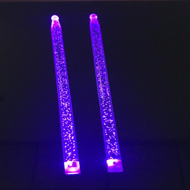 타악기스틱 드럼 드럼스틱 5A불빛나는 형광 북채 전자드럼 발광 무대 연기 드럼세트 막대, T09-거품 타입무광 극력 한쌍-보라색 단광