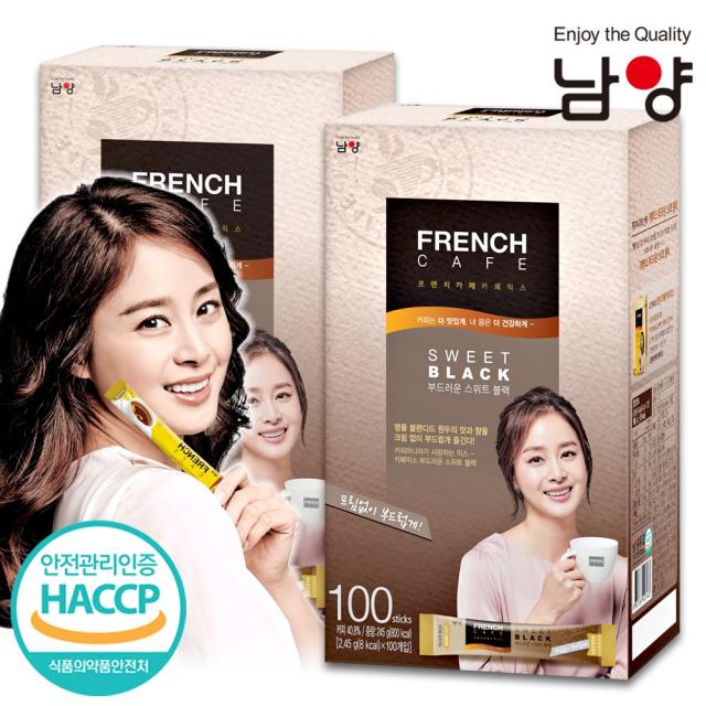 [프렌치카페] 프렌치카페 부드러운 스위트 블랙 100+100T 커피믹스, 2개, 2.45g