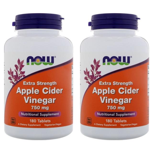 Now Foods Apple Cider Vinegar 나우푸드 애사비 애플 사이더 비니거 750 mg 180 정 (2팩), 1팩, 1팩