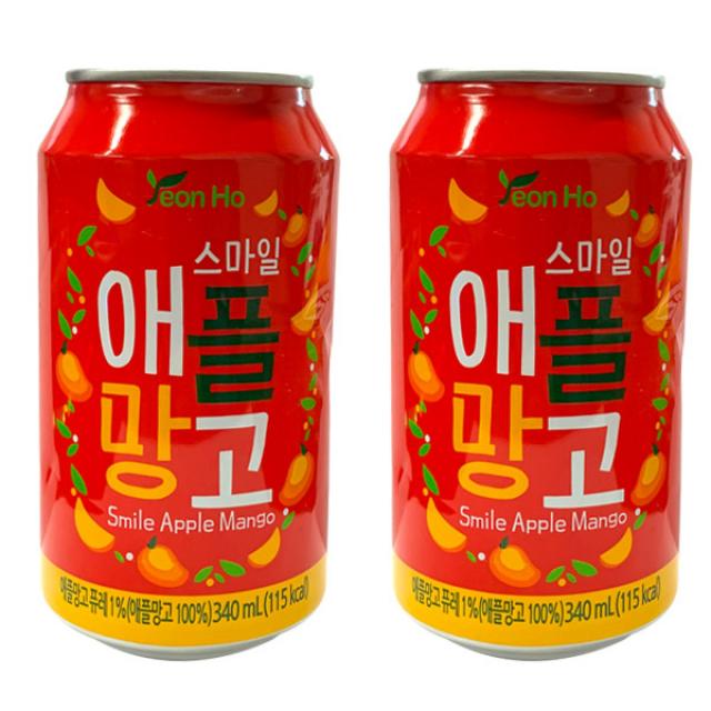 연호음료 연호 스마일 애플망고 340ml x 48캔 과즙음료, 48개